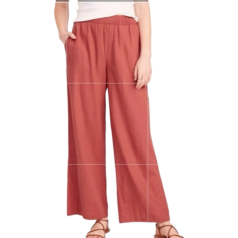 New Old Navy Plus Size Wide Leg Linen Blend Pants Size 4X